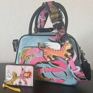 Min & Mon Medium Crossbody - Tiger And Snake Print